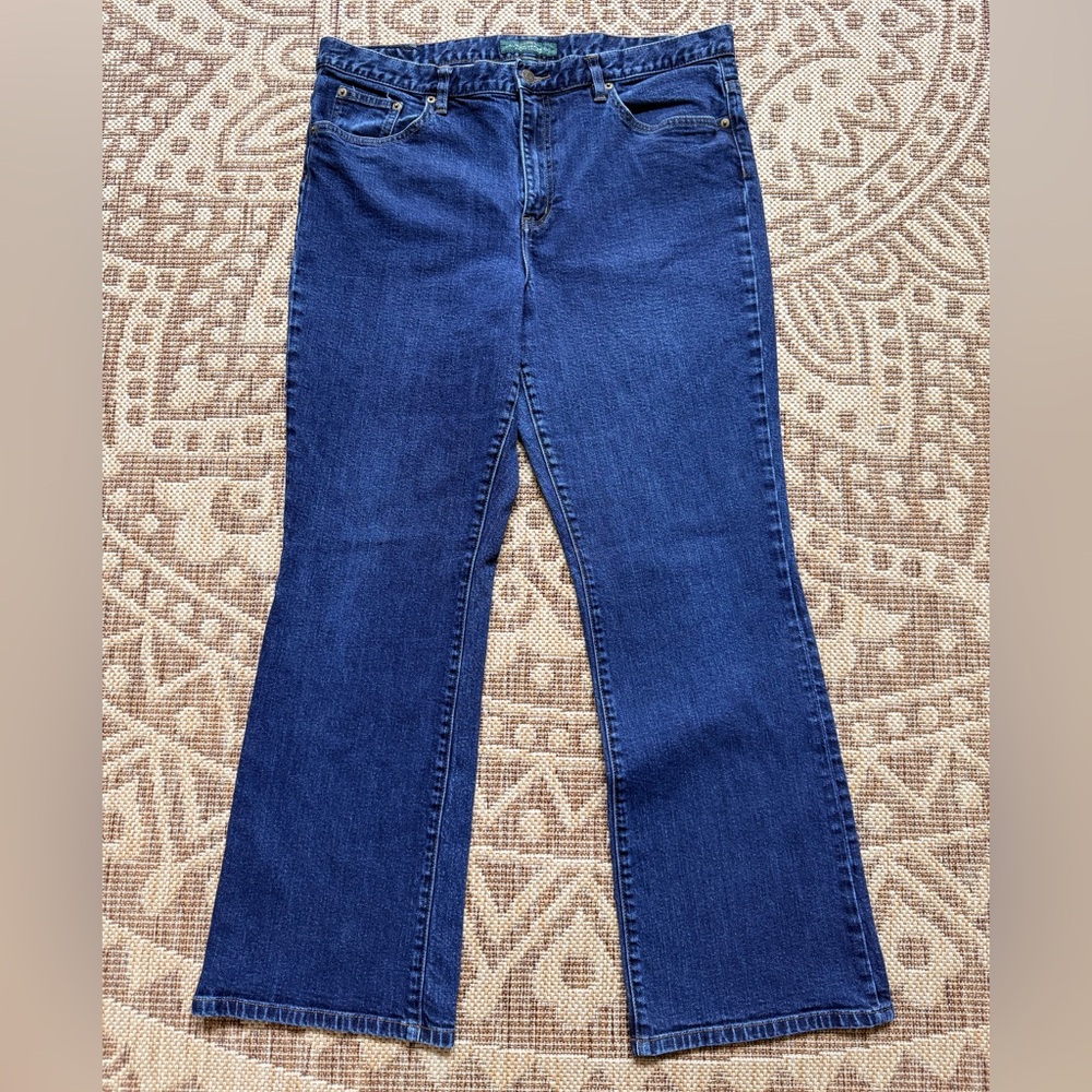 Ralph Lauren LRL Jeans Classic Bootcut Size 16 Dark Wash logo patch EC